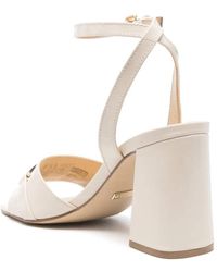 Guess - Crèmekleurige Leren Sandaal Met Gouden Detail T.10 Voor - Lyst