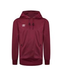 Umbro - S Essential Poly Hoodie Long Sleeve Hoody Top New Claret Xl - Lyst