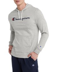 Champion - , Midweight, Soft And Comfortable T-shirt Hoodie For , Oxford Gray Script, Large - Lyst