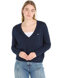 Tommy Hilfiger - Tommy Jeans Tjw Essential Vneck Sweater Ext Pullovers - Lyst