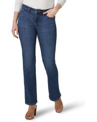 Lee Jeans - Secretly Shapes Regular Fit Straight Leg Jeans Mid-Rise Lagoon Blue 2 S - Lyst