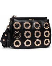Replay - Women's Shoulder Bag With Hole Details - Lyst