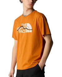 The North Face - NF0A87NTPCO1 M S/S Mountain Line Tee T-Shirt Uomo Desert Rust Taglia S - Lyst