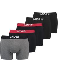 Levi's - Levis Solid Basic Boxer Shorts Pack Of 5 S M L Xl Xxl Black Blue - Lyst