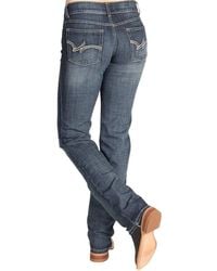 Wrangler - Western Mid Rise Stretch Straight Leg Jean Jeans - Lyst