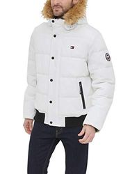 Tommy Hilfiger Arctic Cloth Quilted Snorkel Bomber Jacket - Gray