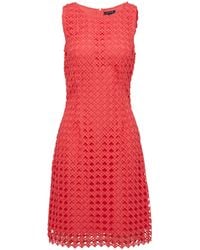 Comma, - Tailliertes Spitzenkleid mit blickdichtem Futter Koralle 34 - Lyst