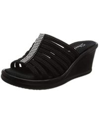 Skechers Neoprene Cali Rumblers-beautiful People Wedge Sandal in Black - Lyst