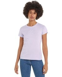 Calvin Klein - Jeans Slim Fit T-shirt Met Korte Mouwen En Ronde Hals - Lyst