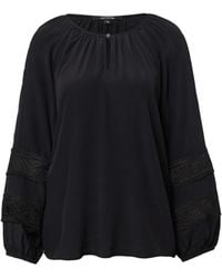 Comma, - Bluse aus Crêpe-Chiffon mit Spitzendetails schwarz 44 - Lyst