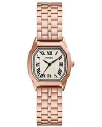 Fossil - Harlow Three-hand Rose Gold-tone Stainless Steel Watch - Lyst