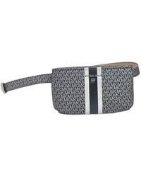 Michael Kors - 556346c Black/silver With Silver Hardware Mk Logo Design Waist Bag Fanny Pack Size S/m - Lyst