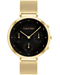 Calvin Klein - Reloj Analógico de Cuarzo multifunción para mujer con Correa en Acero Inoxidable Negro - 25200288 - Lyst