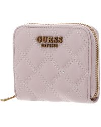 Guess - Giully Slg Small Zip Around Wallet Light Rose - Lyst
