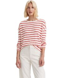 Levi's - T-Shirt che Longue Margot Saint Stripe Scarlet Smile - Red - Lyst