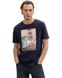 Tom Tailor - Basic T-Shirt mit sommerlichem Fotoprint - Lyst