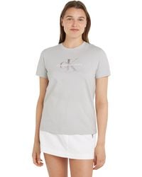Calvin Klein - Diffused Monologo Regular Tee J20j223264 S/s T-shirts - Lyst