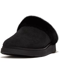 Fitflop - Gen-ff Shearling-collar Suede Slippers - Lyst