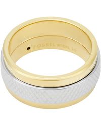 Fossil - Knox Zweifarbig Edelstahl Ring - Lyst
