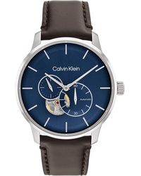 Calvin Klein - Montre Automatique pour avec Bracelet en Cuir Marron - 25200075 - Lyst