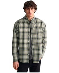 GANT - Reg Poplin Check Shirt Button - Lyst