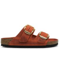 Birkenstock - Arizona Big Buckle Oiled Leather Burnt Orange Sandals 5 Uk - Lyst