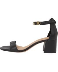 Tommy Hilfiger - Leather Ankle Strap Heel Sandal - Lyst