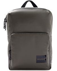 HUGO - Rucksack aus beschichtetem Gewebe mit Logo-Patch - Lyst
