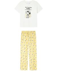 Women'secret - Long Pyjama MULTILICENSE Happy Snoopy Pijamas - Lyst