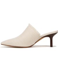 Vince - S Penelope Pointed Toe Mules Moonlight White Fabric 8.5 M - Lyst