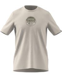 adidas - S Graphic Logo T-shirt Regular Fit Short Sleeve White Globe Xxl - Lyst