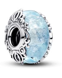 PANDORA - Disney Sterling Silver Charm With Light Blue Murano Glass And Silver Foil - Lyst