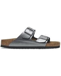 Birkenstock - Arizona Bs Birko-flor Metallic Black Sandals 4.5 Uk - Lyst