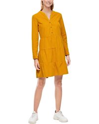 S.oliver Stufenkleid aus Feincord dark yellow 46 - Gelb