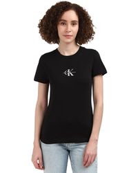 Calvin Klein - Monologo Slim Fit Short Sleeve Round Neck T-shirt - Lyst