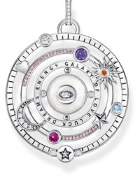 Thomas Sabo - Kettenanhänger Halbkugel mit Auge bunte Steine Silber geschwärzt 925 Sterlingsilber - Lyst