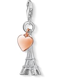 Thomas Sabo - Charm Pendant Eiffel Tower Paris Heart Charm Club 925 Sterling Silver 0904-415-12 - Lyst