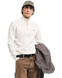 GANT - Superfine Lambswool Half Zip Pullover Sweater - Lyst