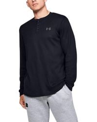 Under Armour - Ua Waffle Henley Lg Black - Lyst