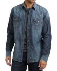 Wrangler - Retro Two Pocket Long Sleeve Snap Shirt - Lyst