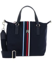 Tommy Hilfiger - , Vrouwen, Poppy Small Tote Corp, Tote, Blauw, One Size, Ruimte Blauw, Eén Maat, Onbezorgd - Lyst