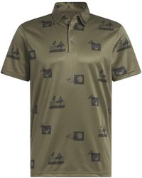 adidas - S S Allover Printed Polo Shirt - Lyst