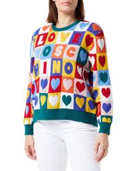 Love Moschino - Comfort Fit Long-Sleeved Pulloverwith with Hearts Pullover - Lyst