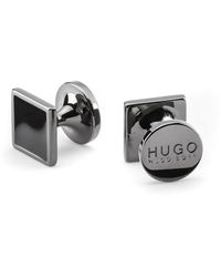 HUGO - Viereckige Manschettenknöpfe aus Zink mit Emaille-Detail - Lyst