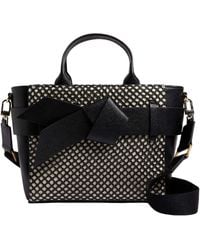 Ted Baker - Jessa Bow Canvas Mini Tote Black - Lyst