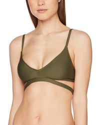 Calvin Klein Triangle Bralette-rp Parte de Arriba de Bikini - Verde