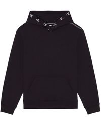 Calvin Klein - JEANS Jeans Uomo Felpa Con Cappuccio Logo Jacquard J30J321883 S Nero beh ck black - Lyst