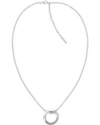 Calvin Klein - Collier en Chaîne pour Collection TWISTED RING en Acier Inoxydable avec un Charm - 35000306 - Lyst