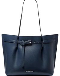 Michael Kors - Emilia Large Tote Leather Shoulder Purse Handbag In Black - Lyst