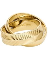 Fossil - Harlow Gold Stainless Steel Ring - Lyst